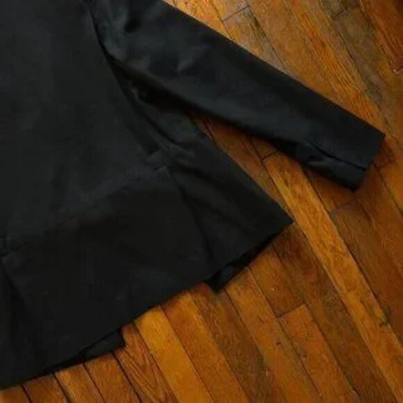 Vintage 2000s Veronique Branquinho Slim Wool Women Black Belt Peacoat Jacket 6 - Picture 7 of 7